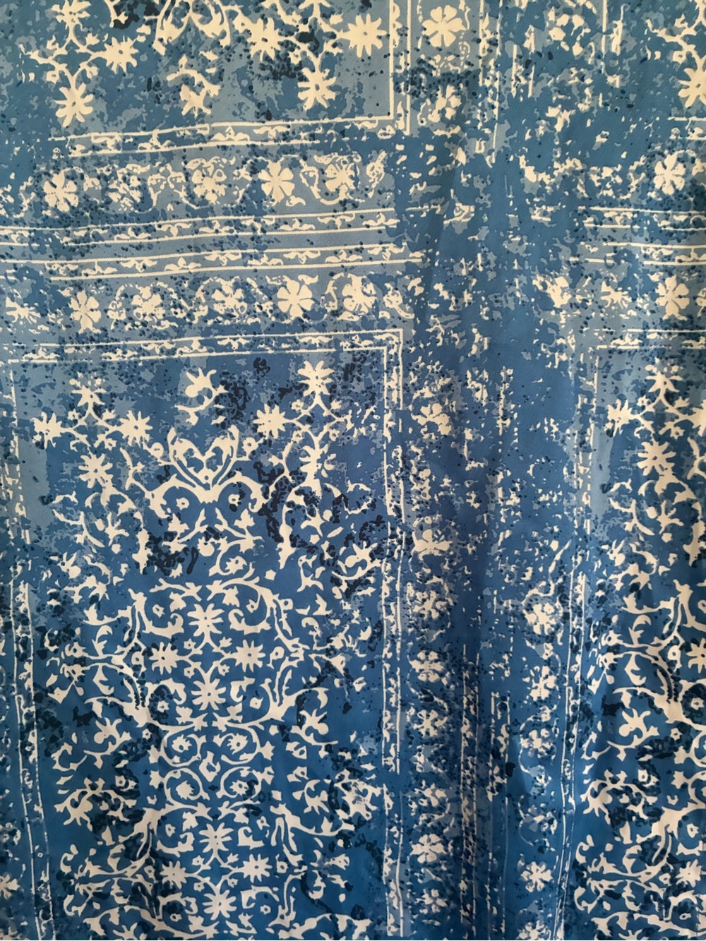Rachel Zoe Blue and White Tile Printed Elastic Waist Skirt - XS - Picture 2 of 6